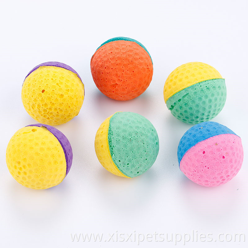 wholesale Latex Golf Sponge foam Balls Cats Toys With Feathers and without feather